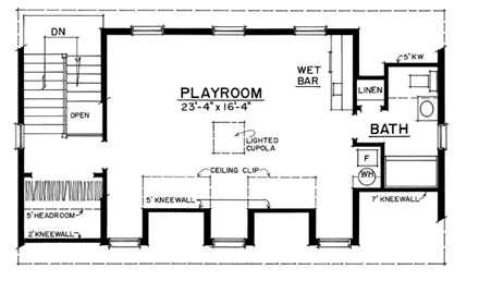 3 Car Garage Apartment Plan 86027 with 1 Beds, 1 Baths Second Level Plan