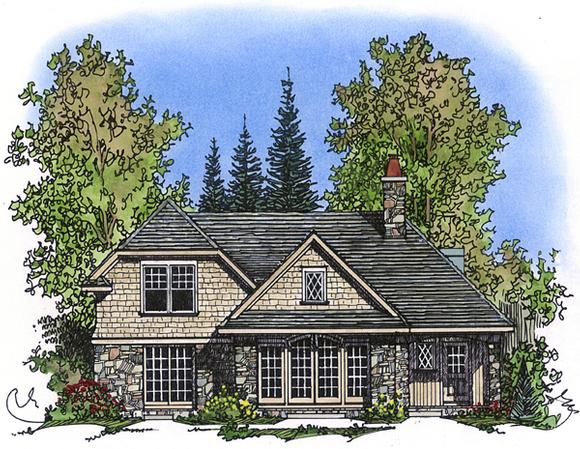 Bungalow, Craftsman, Tudor House Plan 86028 with 2 Beds, 3 Baths Elevation