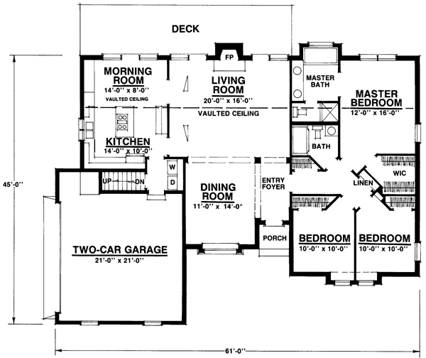 House Plan 86036 - Traditional Style with 1732 Sq Ft, 3 Bed, 2 Ba