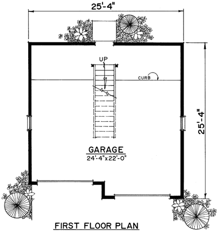 2 Car Garage Plan 86044 First Level Plan