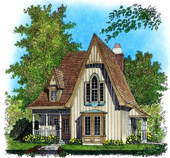 European, Narrow Lot House Plan 86045 with 2 Beds, 2 Baths Elevation
