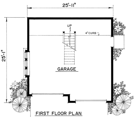 Colonial, Cottage 2 Car Garage Plan 86050 First Level Plan