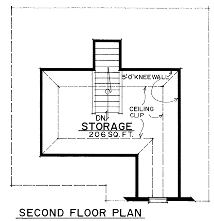 Colonial, Cottage 2 Car Garage Plan 86050 Second Level Plan
