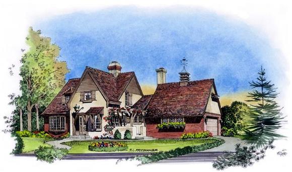 Country, European House Plan 86056 with 4 Beds, 3 Baths, 2 Car Garage Elevation