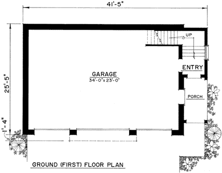 Cape Cod, Colonial, Country, Traditional 3 Car Garage Apartment Plan 86063 with 2 Beds, 1 Baths First Level Plan