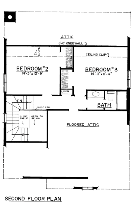 Bungalow, Country, Southwest House Plan 86067 with 3 Beds, 3 Baths, 2 Car Garage Second Level Plan