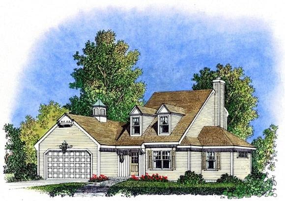Cape Cod, Colonial, Cottage, Farmhouse, Traditional House Plan 86069 with 3 Beds, 3 Baths, 2 Car Garage Elevation