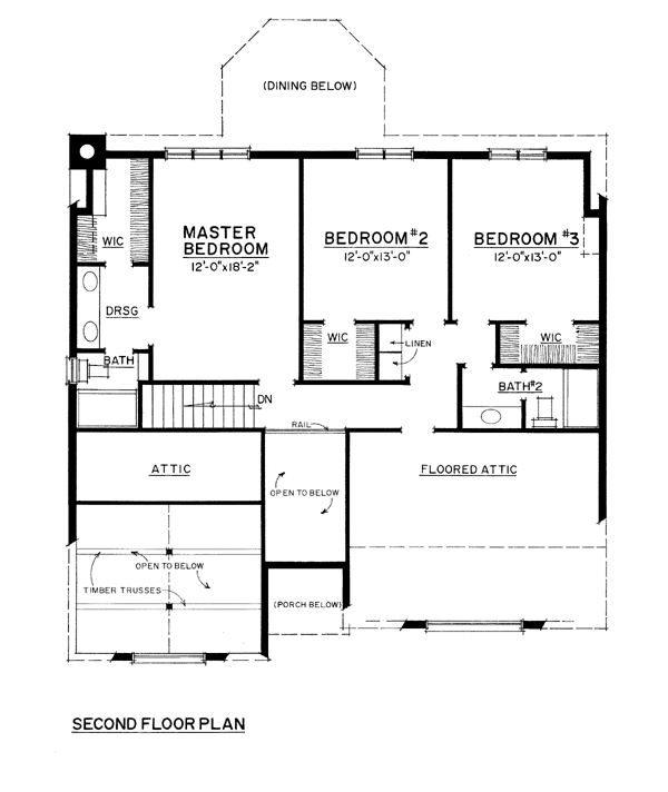 European, Mediterranean, Traditional, Tudor House Plan 86072 with 3 Beds, 3 Baths, 3 Car Garage Level Two