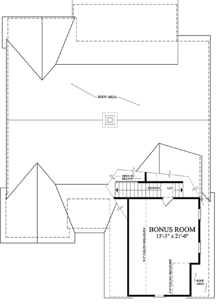 Cottage, Craftsman, Traditional House Plan 86100 with 3 Beds, 3 Baths, 2 Car Garage Second Level Plan