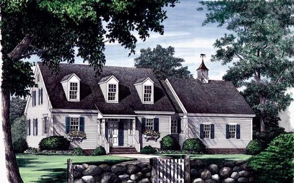 Cape Cod, Traditional House Plan 86102 with 3 Beds, 3 Baths, 2 Car Garage Elevation