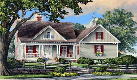 Cottage, Country, Craftsman, Traditional House Plan 86107 with 4 Beds, 3 Baths, 2 Car Garage Elevation
