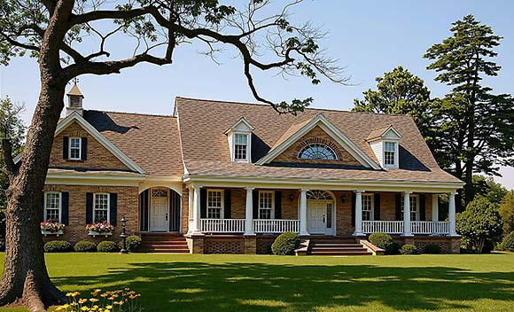 Colonial, Country, Southern, Traditional House Plan 86112 with 3 Beds, 4 Baths, 3 Car Garage Elevation