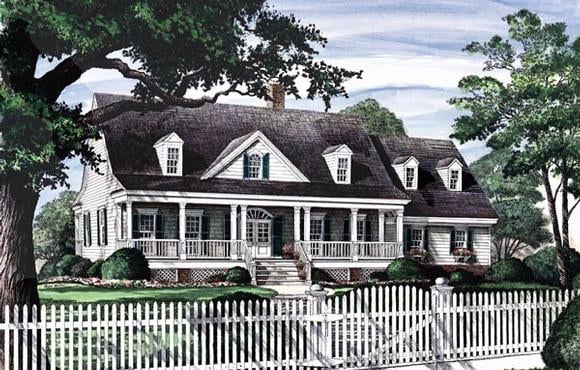 Colonial, Country, Farmhouse, Southern House Plan 86114 with 3 Beds, 4 Baths, 2 Car Garage Elevation
