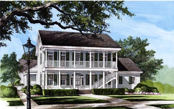 Colonial, Southern House Plan 86117 with 4 Beds, 5 Baths, 2 Car Garage Elevation