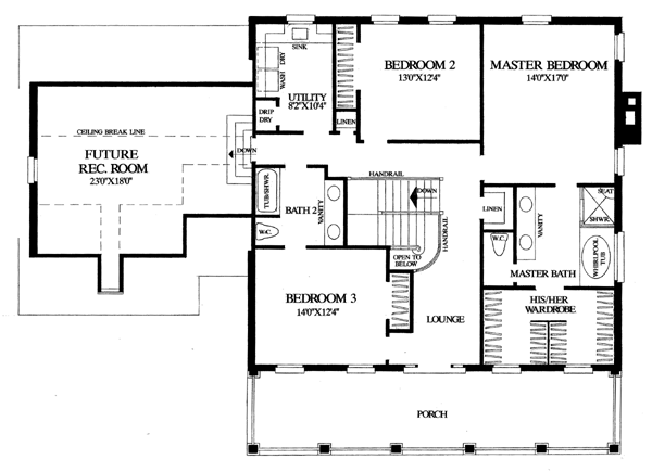 Colonial, Plantation, Southern House Plan 86120 with 3 Beds, 3 Baths, 2 Car Garage Level Two