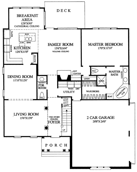 Cottage, Country, Craftsman, European House Plan 86123 with 4 Beds, 3 Baths, 2 Car Garage First Level Plan