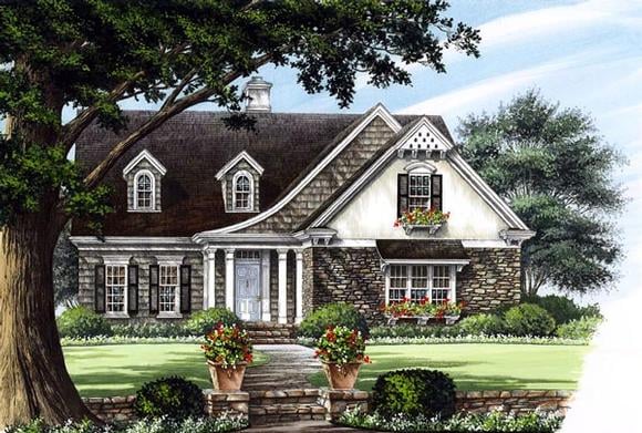 Cottage, Country, Craftsman, European House Plan 86123 with 4 Beds, 3 Baths, 2 Car Garage Elevation