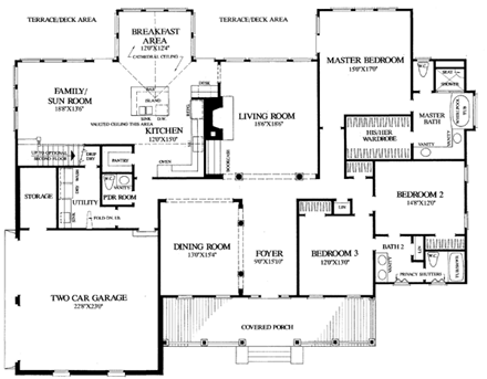 Colonial, Country, Farmhouse, Southern House Plan 86124 with 3 Beds, 3 Baths, 2 Car Garage First Level Plan