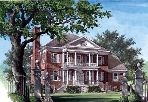 Colonial, Plantation, Southern House Plan 86125 with 5 Beds, 6 Baths, 3 Car Garage Elevation