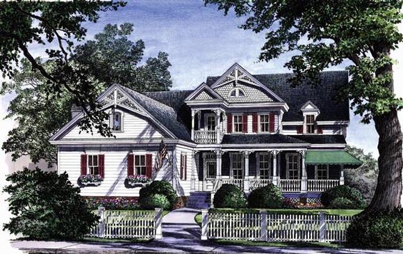 Country, Farmhouse, Victorian House Plan 86130 with 4 Beds, 4 Baths, 2 Car Garage Elevation