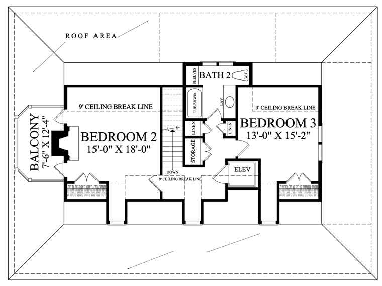 House Plan 86134 - Traditional Style with 2282 Sq Ft, 3 Bed, 2 Ba