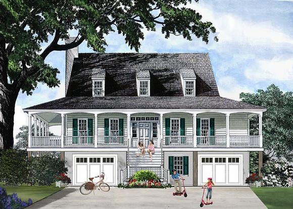 Country, Farmhouse, Southern, Traditional House Plan 86134 with 3 Beds, 3 Baths, 2 Car Garage Elevation