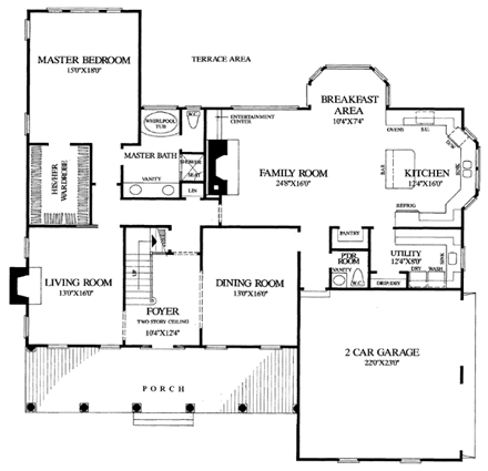 Colonial, Southern House Plan 86136 with 4 Beds, 4 Baths, 2 Car Garage First Level Plan