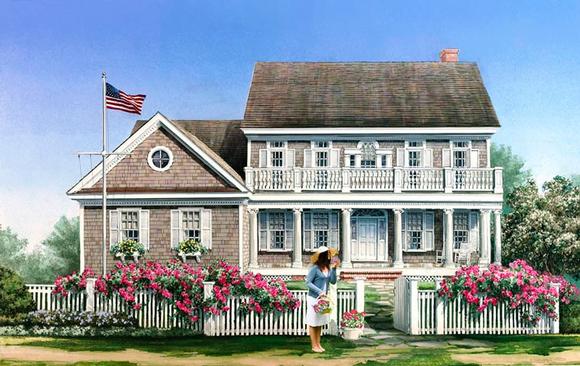 Cape Cod, Colonial, Traditional House Plan 86138 with 5 Beds, 5 Baths, 2 Car Garage Elevation
