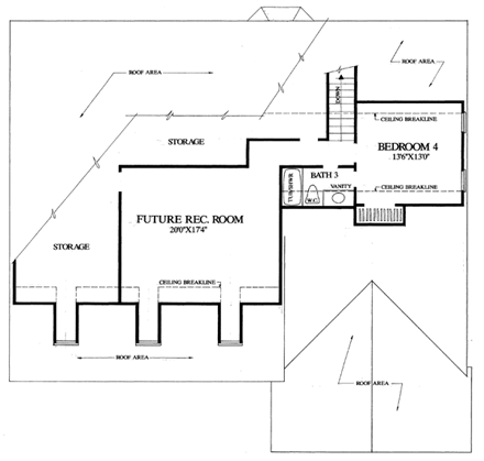 Colonial, Cottage, Country, Southern House Plan 86141 with 4 Beds, 4 Baths, 2 Car Garage Second Level Plan