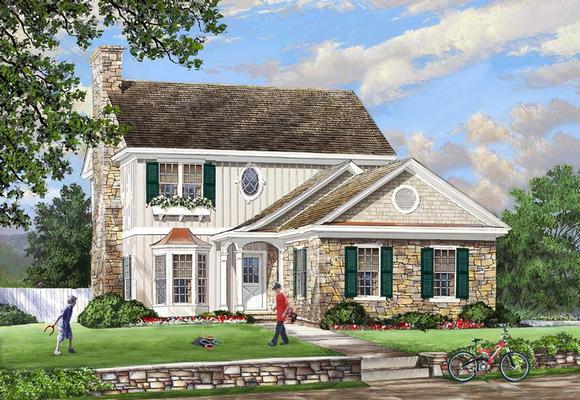 Cottage, Country, Traditional House Plan 86142 with 4 Beds, 4 Baths, 2 Car Garage Elevation