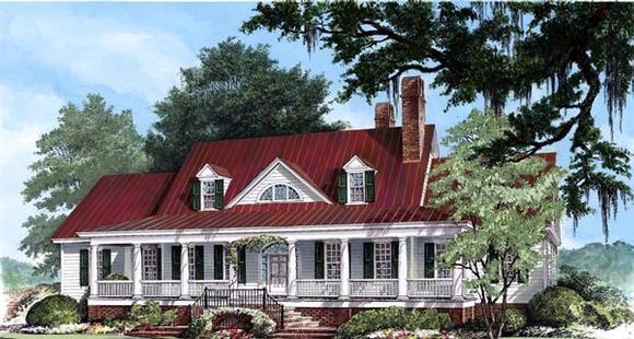 Colonial, Country, Farmhouse, Plantation, Southern House Plan 86143 with 4 Beds, 5 Baths, 2 Car Garage Elevation