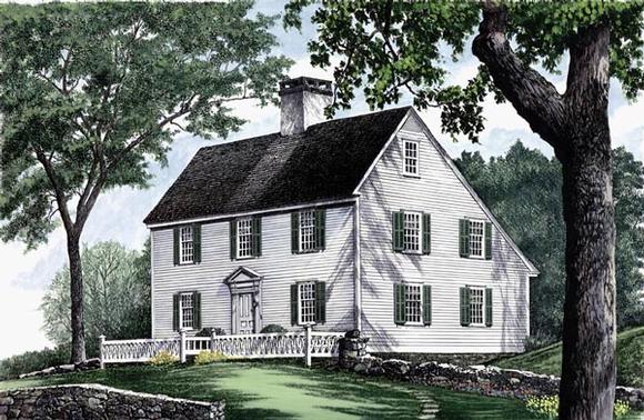 Colonial, Southern House Plan 86155 with 3 Beds, 3 Baths, 2 Car Garage Elevation