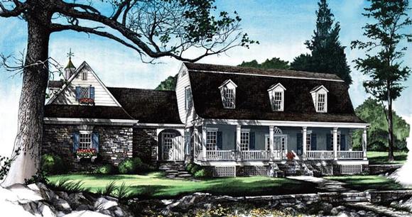 Country, Farmhouse House Plan 86165 with 4 Beds, 5 Baths, 2 Car Garage Elevation