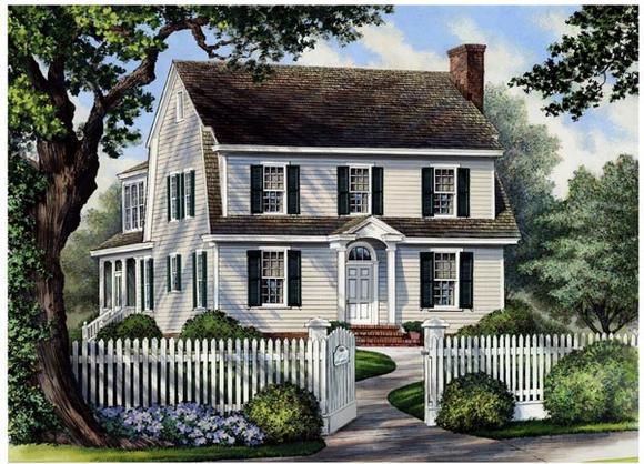 Colonial, Cottage, Country, Farmhouse House Plan 86166 with 4 Beds, 4 Baths, 2 Car Garage Elevation