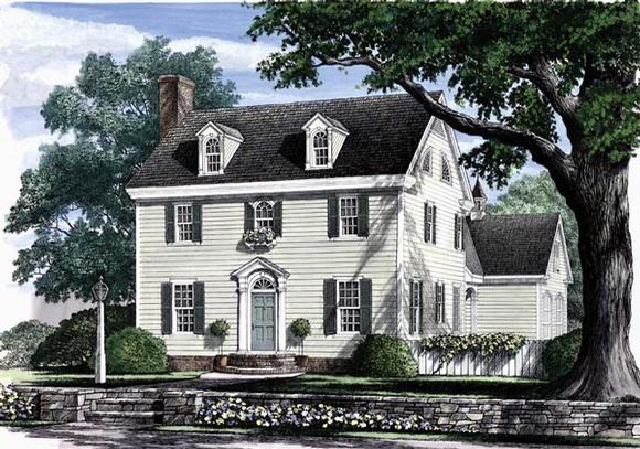 Colonial, Southern House Plan 86168 with 3 Beds, 3 Baths, 2 Car Garage Elevation