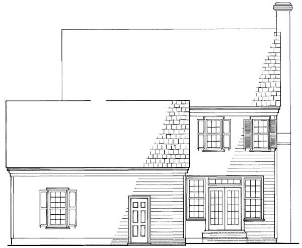 Colonial, Southern House Plan 86168 with 3 Beds, 3 Baths, 2 Car Garage Rear Elevation