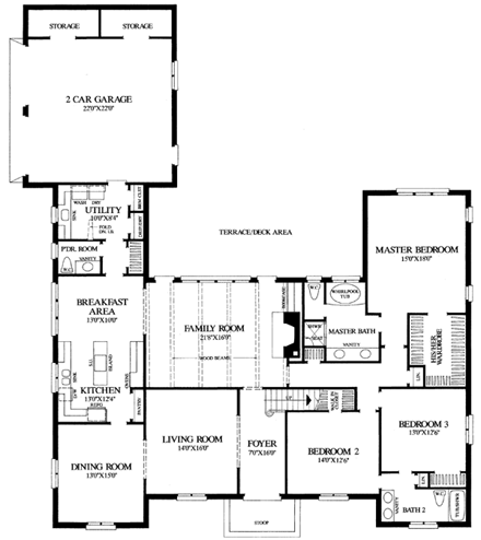 Ranch, Traditional House Plan 86170 with 3 Beds, 3 Baths, 2 Car Garage First Level Plan