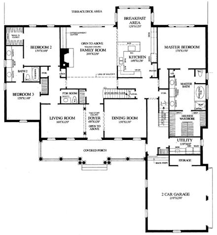 Plantation, Ranch, Traditional House Plan 86171 with 5 Beds, 5 Baths, 2 Car Garage First Level Plan