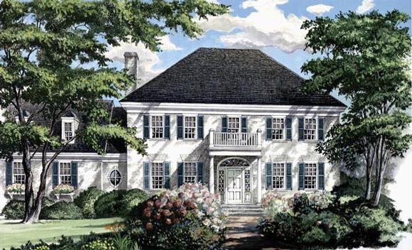 Colonial, Southern, Traditional House Plan 86179 with 3 Beds, 3 Baths, 2 Car Garage Elevation
