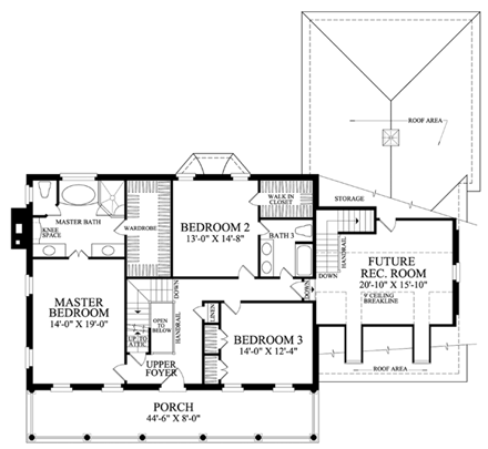 Colonial, Southern House Plan 86180 with 3 Beds, 4 Baths, 2 Car Garage Second Level Plan