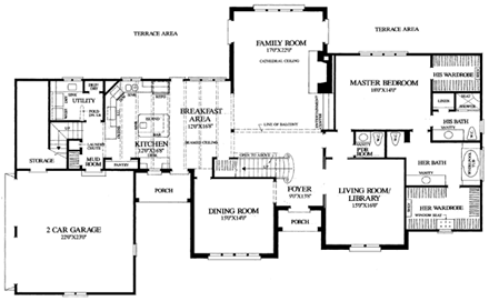 European, Tudor House Plan 86185 with 4 Beds, 6 Baths, 2 Car Garage First Level Plan