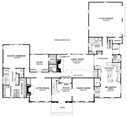 Colonial, Plantation, Southern House Plan 86186 with 4 Beds, 6 Baths, 2 Car Garage First Level Plan