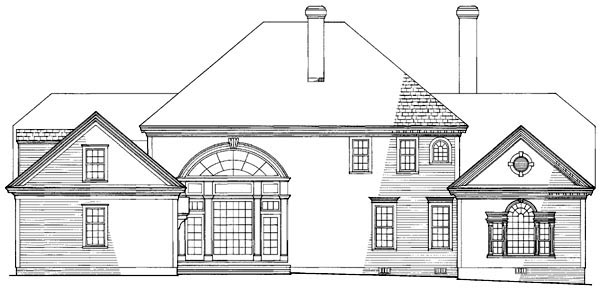 Colonial, Plantation, Southern House Plan 86186 with 4 Beds, 6 Baths, 2 Car Garage Rear Elevation