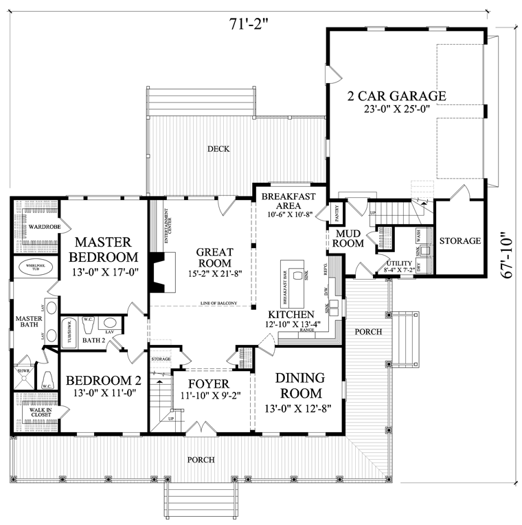 Country, Farmhouse, Traditional House Plan 86189 with 4 Beds, 3 Baths, 2 Car Garage Level One
