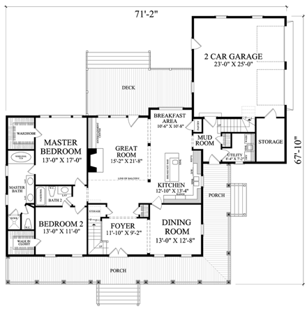 Country, Farmhouse, Traditional House Plan 86189 with 4 Beds, 3 Baths, 2 Car Garage First Level Plan
