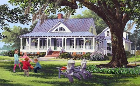 Country, Farmhouse, Traditional House Plan 86189 with 4 Beds, 3 Baths, 2 Car Garage Elevation