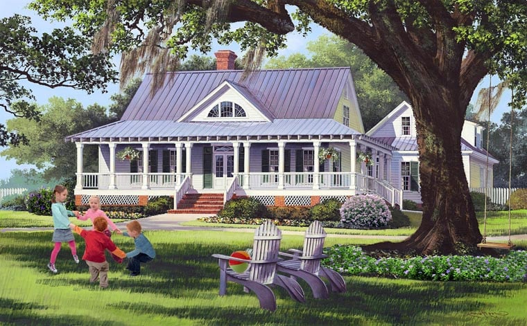 Country, Farmhouse, Traditional House Plan 86189 with 4 Beds, 3 Baths, 2 Car Garage Elevation