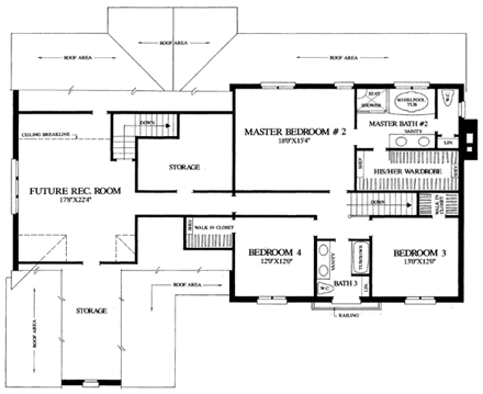 European House Plan 86190 with 4 Beds, 4 Baths, 2 Car Garage Second Level Plan
