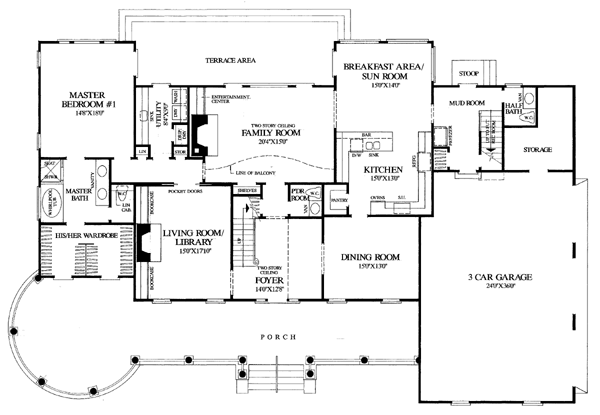 Colonial, Farmhouse, Plantation, Southern, Victorian House Plan 86192 with 4 Beds, 5 Baths, 3 Car Garage Level One