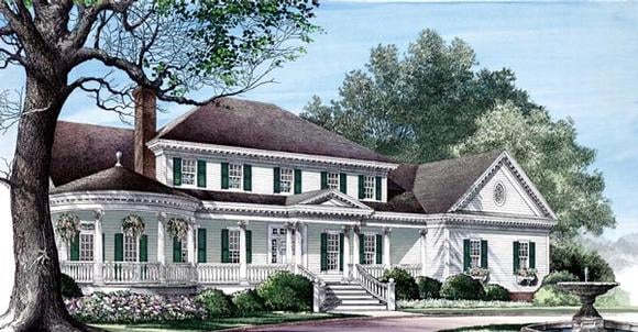 Colonial, Farmhouse, Plantation, Southern, Victorian House Plan 86192 with 4 Beds, 5 Baths, 3 Car Garage Elevation